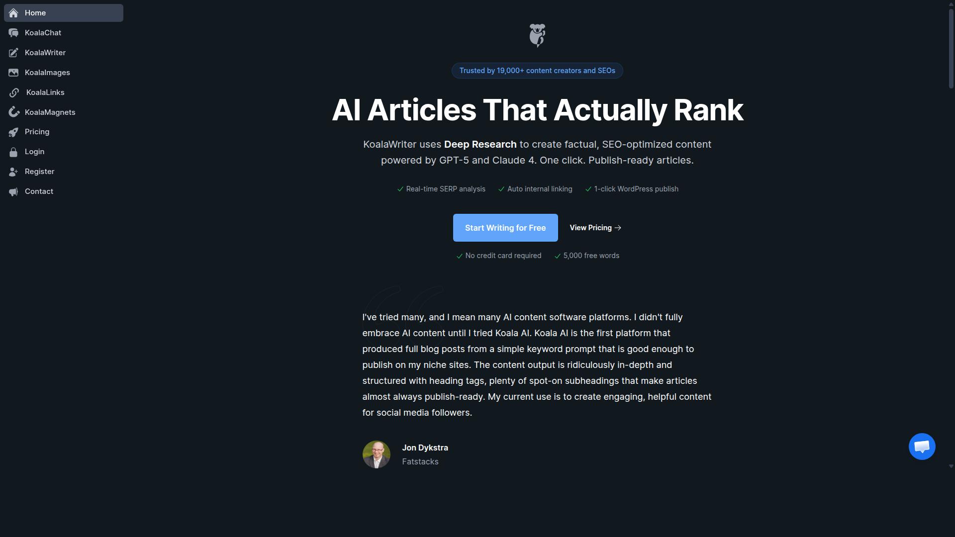 KoalaWriter website
